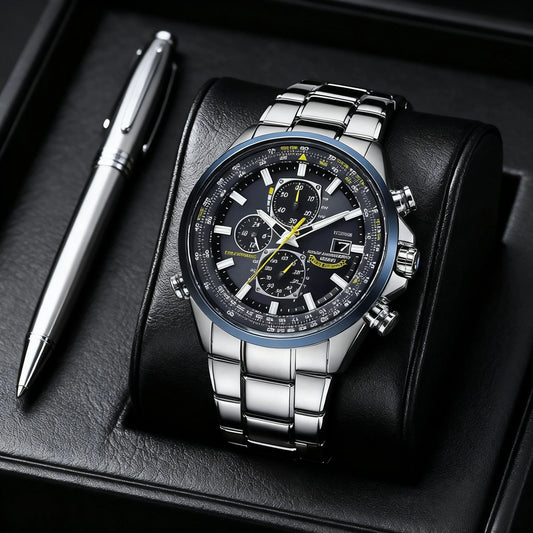 2025 Fashion Men's Luxury Quartz Wristwatches Large Dial Leather Watches for Men Multi Functional Business Watch Christmas Gift