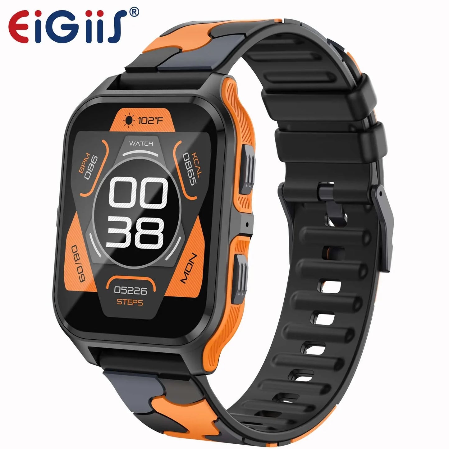 Montre connectée EIGIIS P73 - Étanche 3 ATM, suivi d'activité, fréquence cardiaque, appels Bluetooth militaires