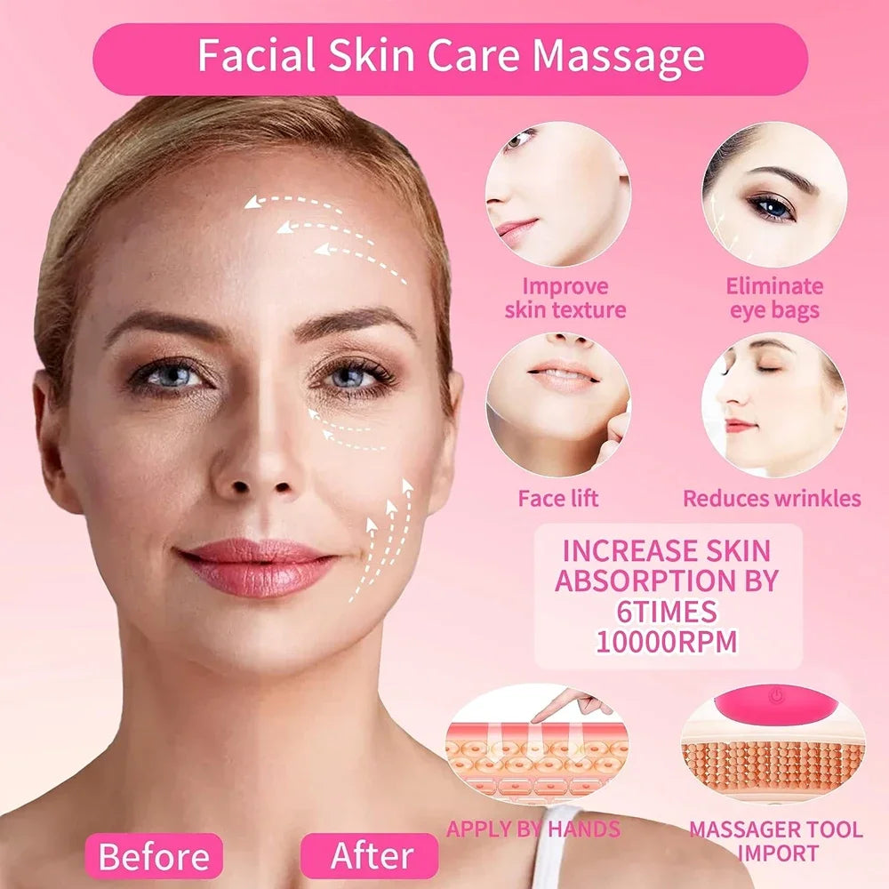 Mini masseur visage et yeux - Outil de soin de la peau portable et rechargeable par USB