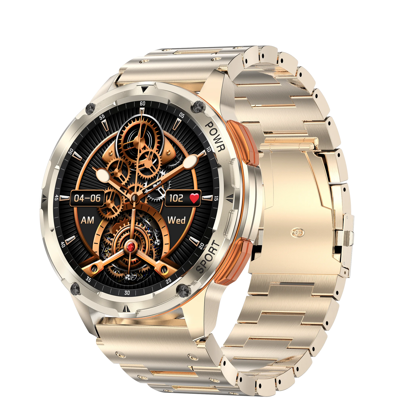 Fashion amoled smart watch AK59 Luxury BT call 400mah large battery rubber metal strap Ladies watches sports AK59 smartwatch