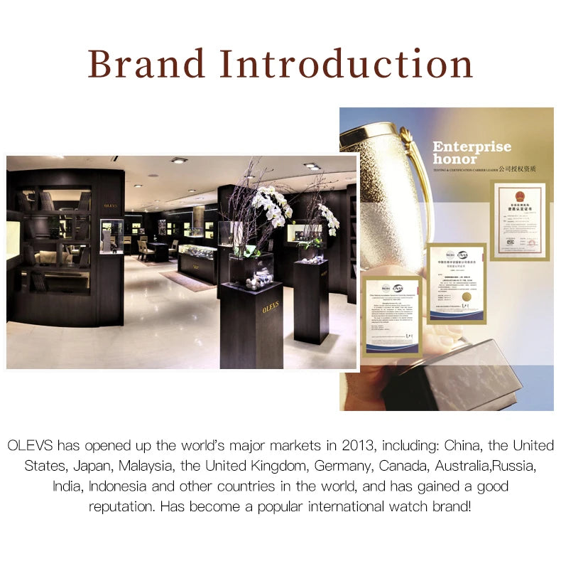 ساعة OLEVS النسائية - ساعة يد كوارتز سيراميك مقاومة للماء