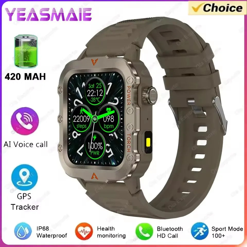 Outdoor Sports Smart Watch - 2.01" HD Screen LED Flashlight GPS Tracker