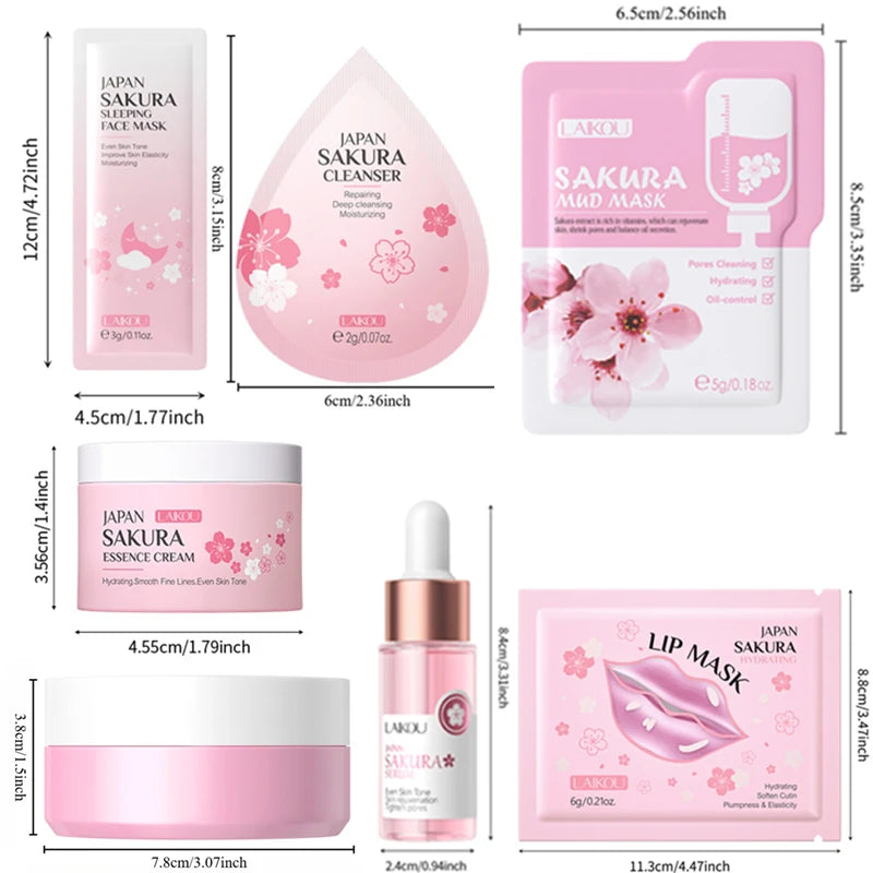 Coffret de soins Sakura - Collection beauté complète de 24 pièces
