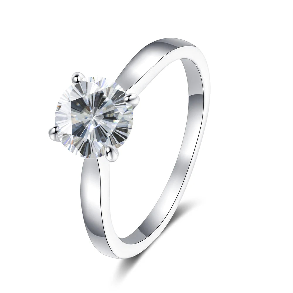 Colorful Moissanite Ring - 2ct 925 Silver with GRA Certificate