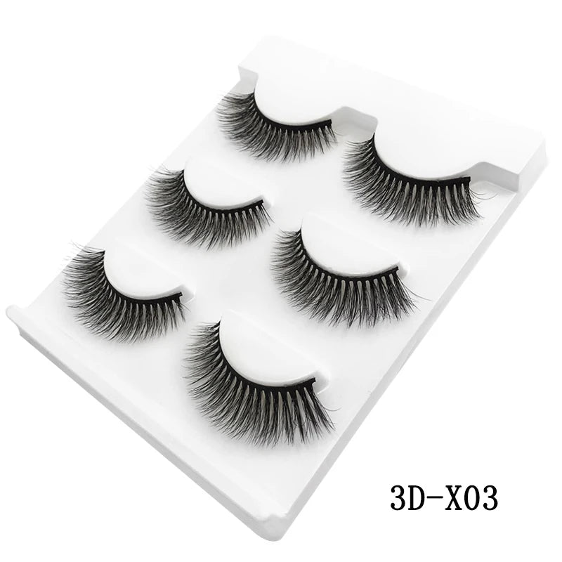 Faux cils 3D en vison - Extensions de cils naturelles et douces (10 boîtes)