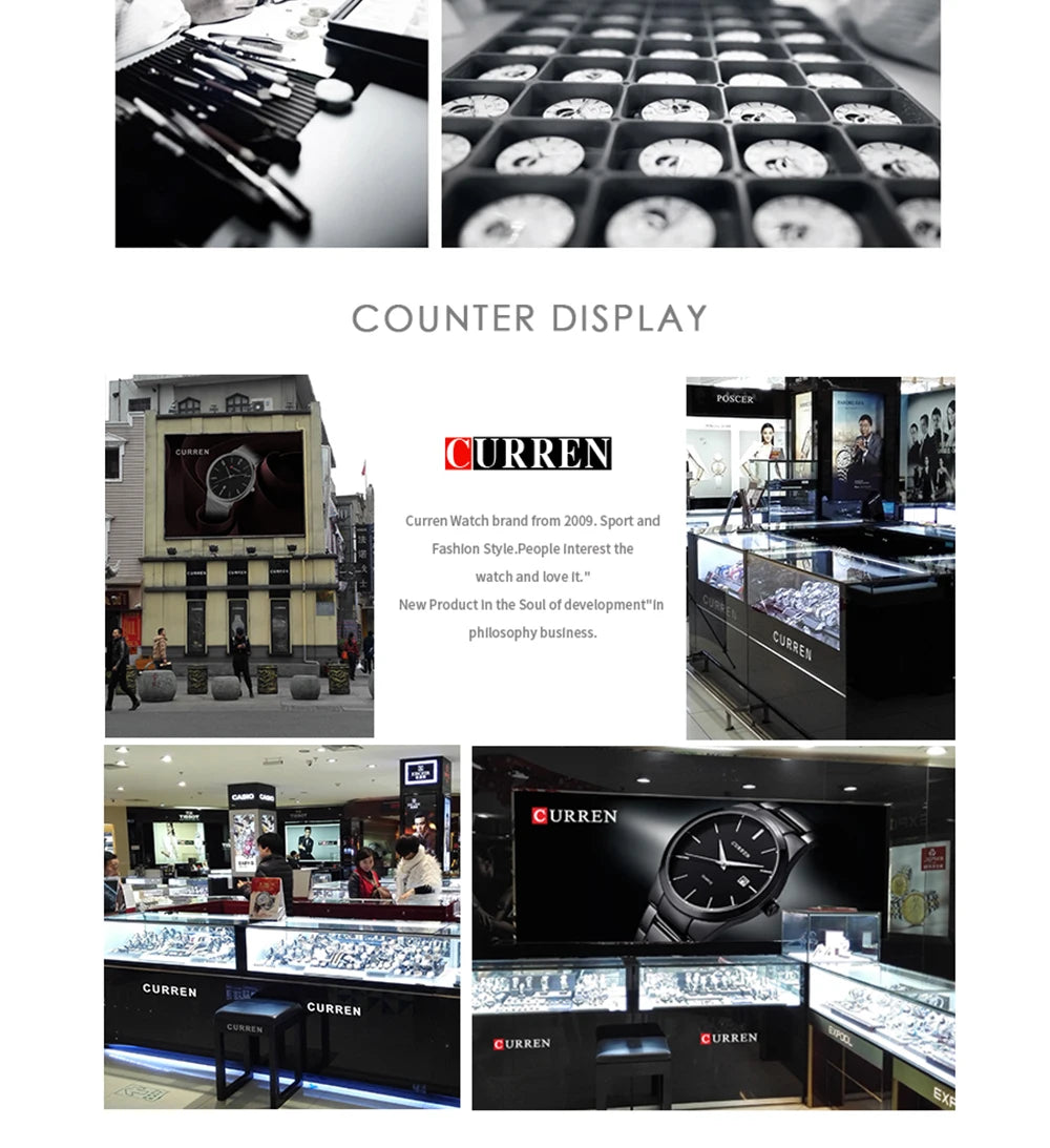 Montre CURREN en or - Montre bracelet en acier pour femme 9007