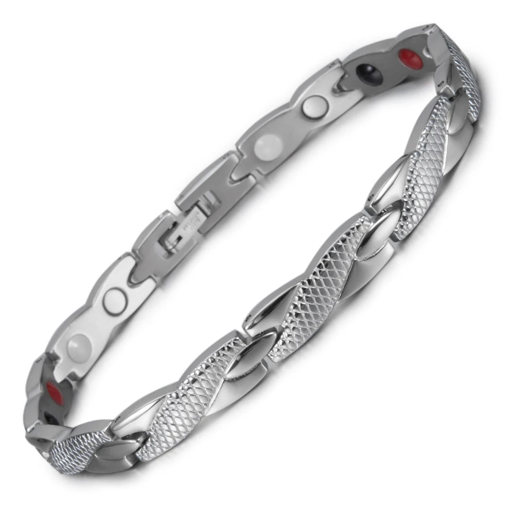 Bracelet magnétique pour homme - Bracelet chaîne croix énergie santé Vinterly