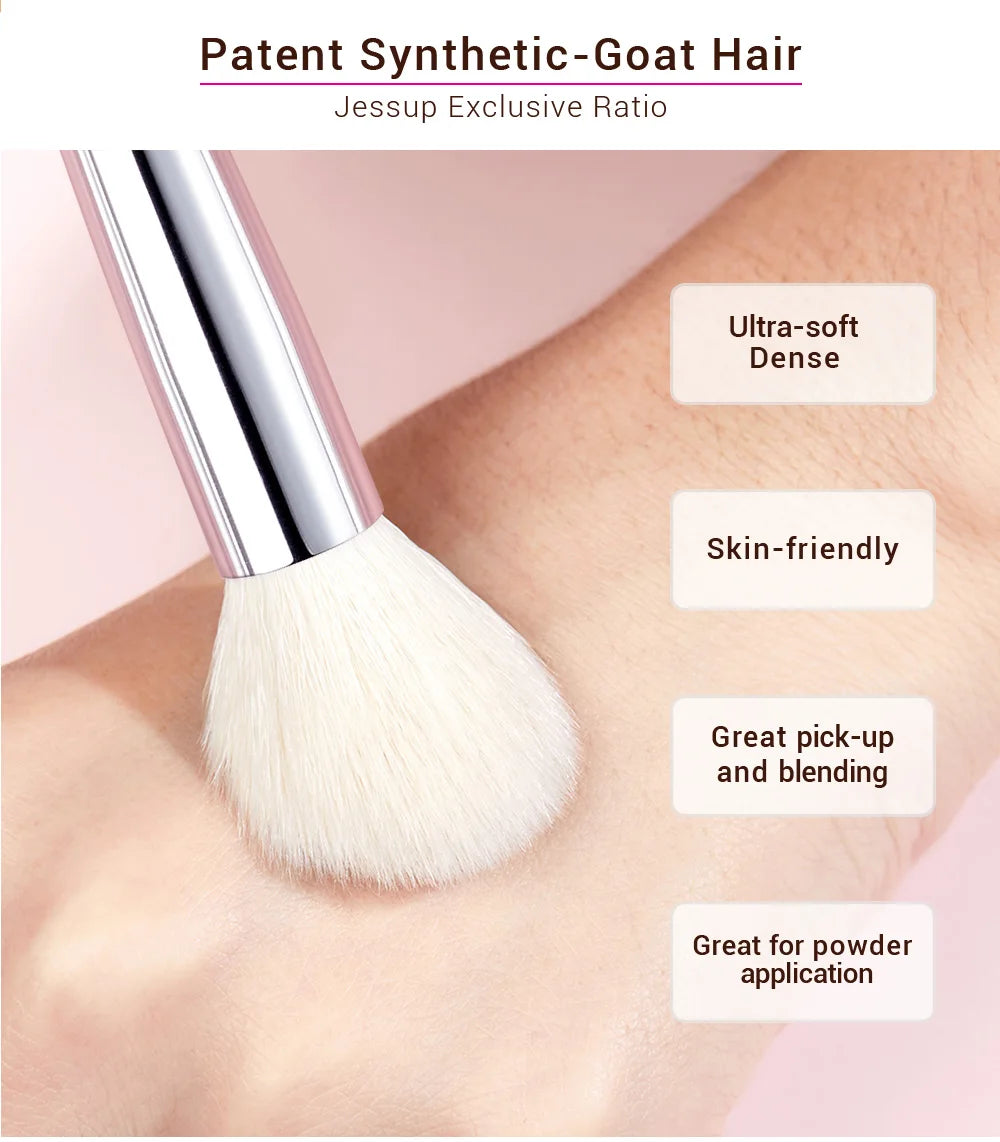 Ensemble de 25 pinceaux de maquillage Jessup - Pinceaux professionnels naturels et synthétiques