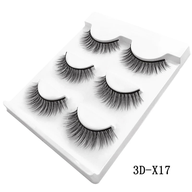 Faux cils 3D en vison - Extensions de cils naturelles et douces (10 boîtes)