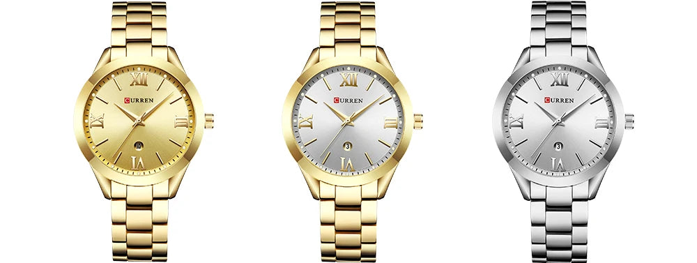 Montre CURREN en or - Montre bracelet en acier pour femme 9007