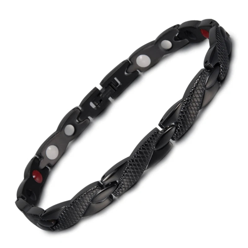 Bracelet magnétique pour homme - Bracelet chaîne croix énergie santé Vinterly