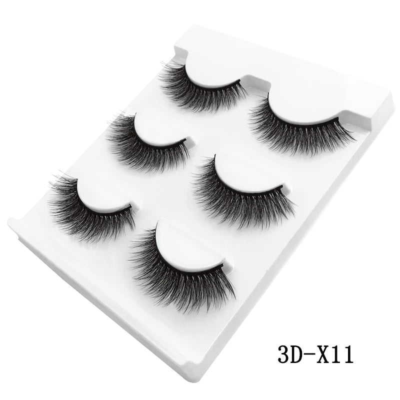 Faux cils 3D en vison - Extensions de cils naturelles et douces (10 boîtes)