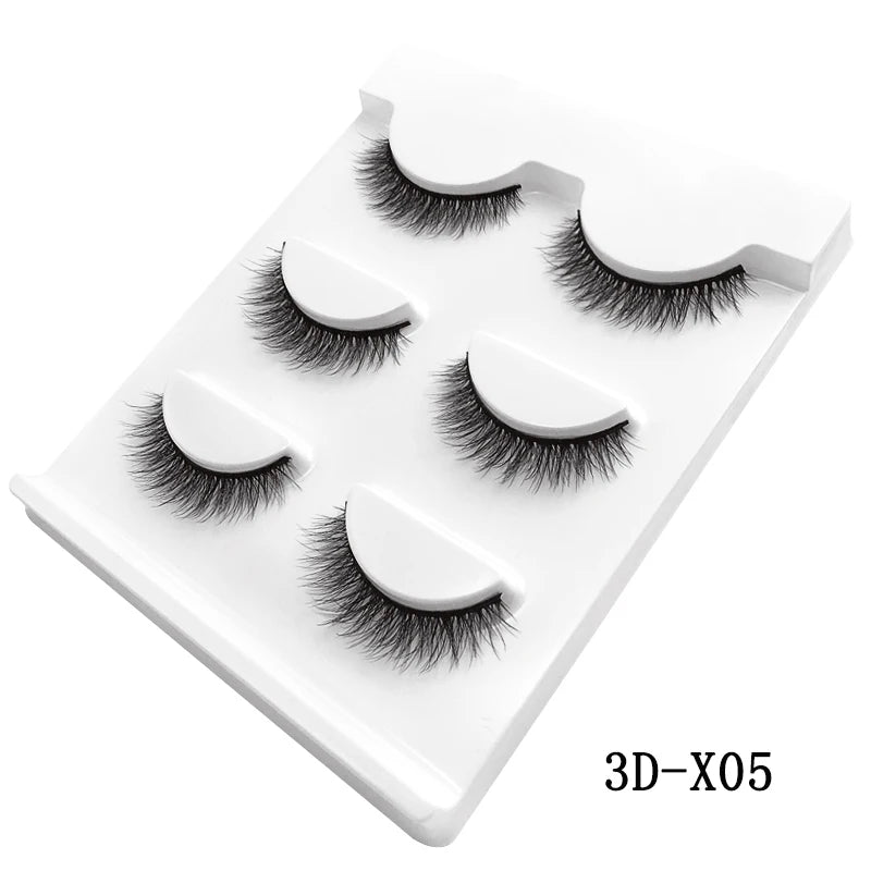 Faux cils 3D en vison - Extensions de cils naturelles et douces (10 boîtes)