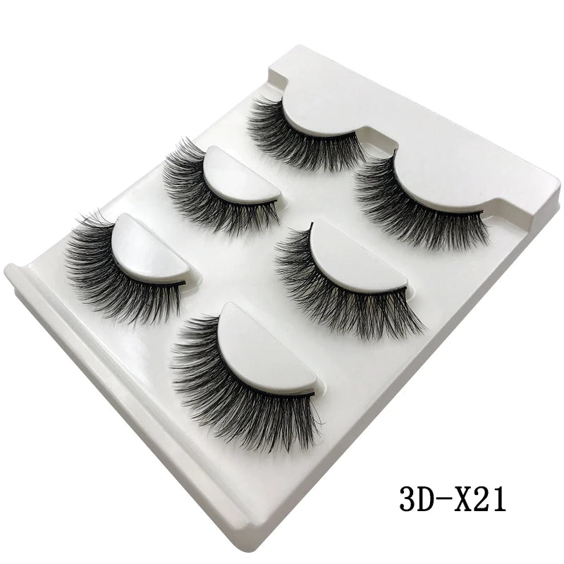 Faux cils 3D en vison - Extensions de cils naturelles et douces (10 boîtes)