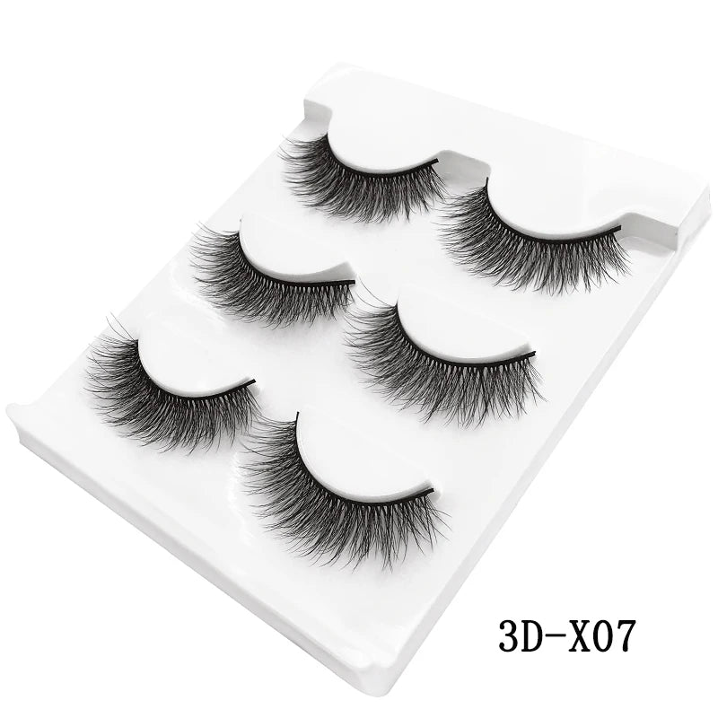 Faux cils 3D en vison - Extensions de cils naturelles et douces (10 boîtes)