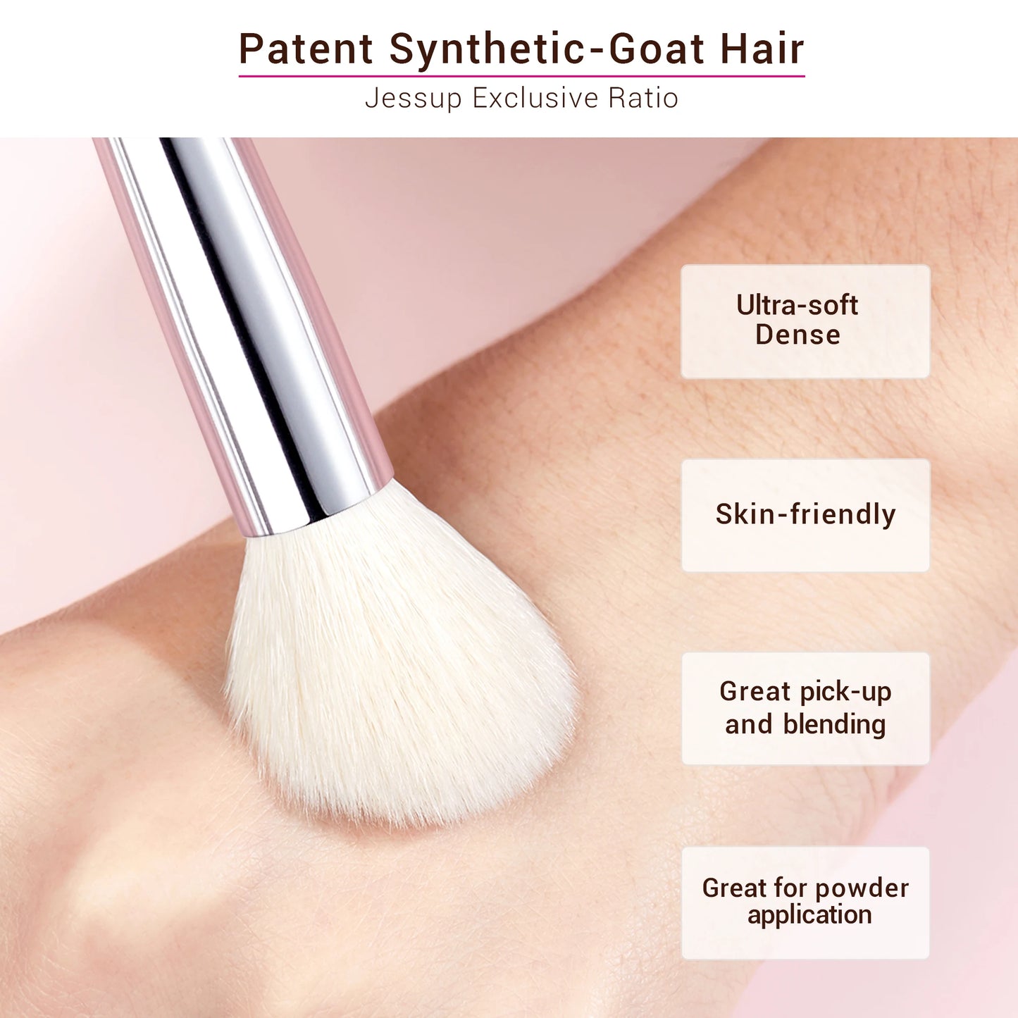 Ensemble de 25 pinceaux de maquillage Jessup - Pinceaux professionnels naturels et synthétiques