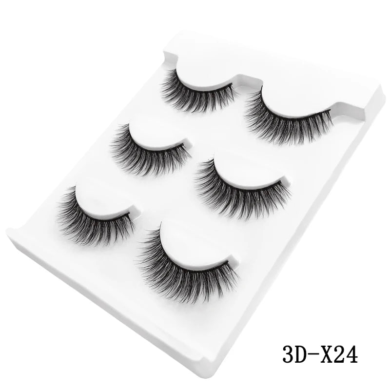Faux cils 3D en vison - Extensions de cils naturelles et douces (10 boîtes)