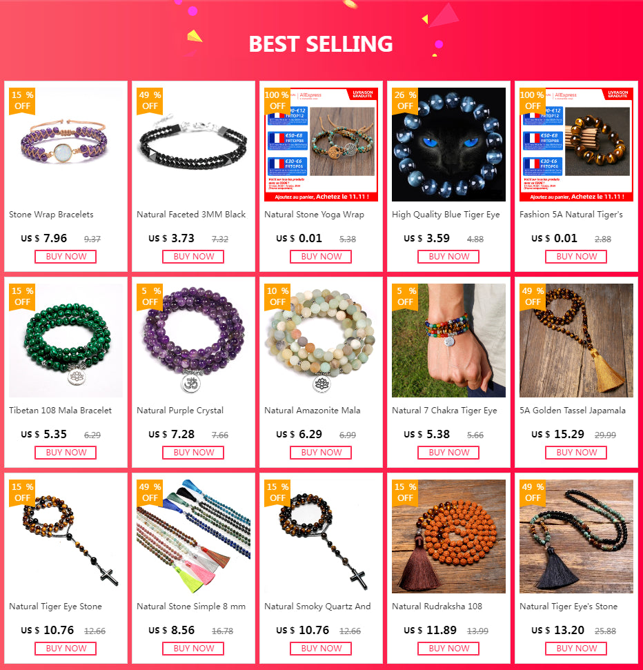 Bracelet en pierre œil de tigre naturelle - Bracelet jonc de perles de qualité 5A