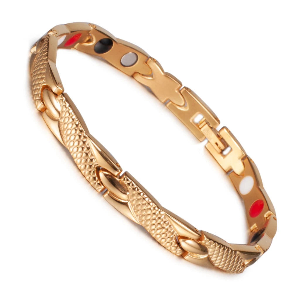 Bracelet magnétique pour homme - Bracelet chaîne croix énergie santé Vinterly