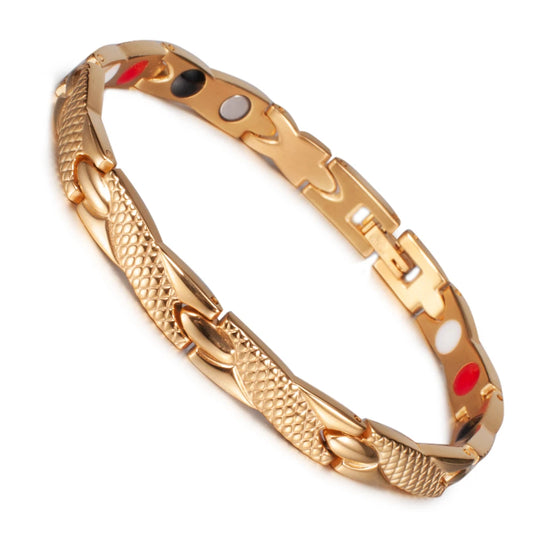 Bracelet magnétique pour homme - Bracelet chaîne croix énergie santé Vinterly