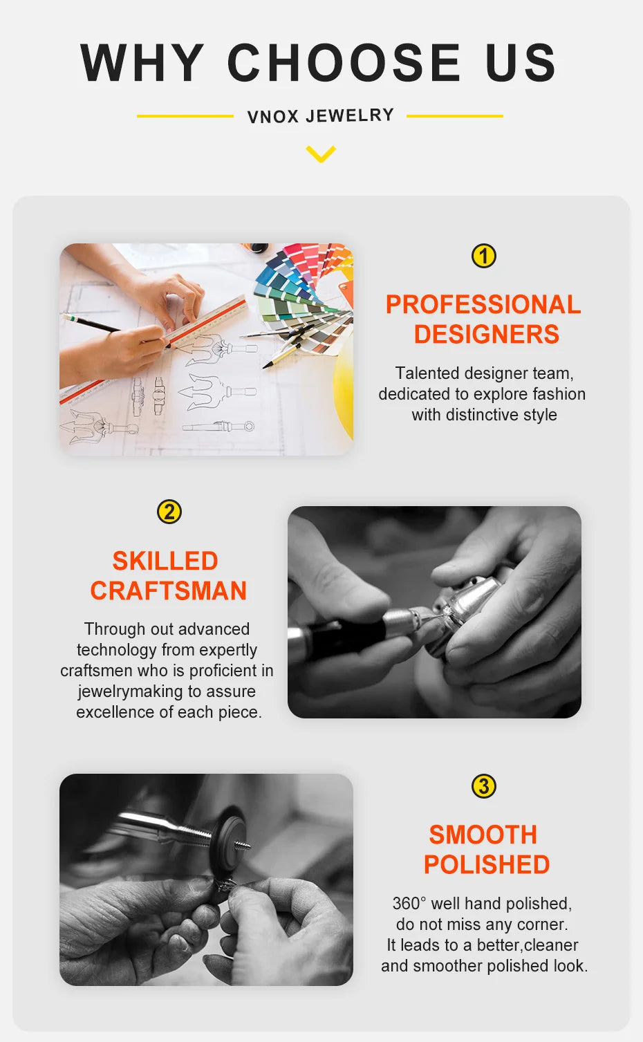 خاتم رجالي - خاتم Vnox مربع الشكل من الفولاذ المقاوم للصدأ