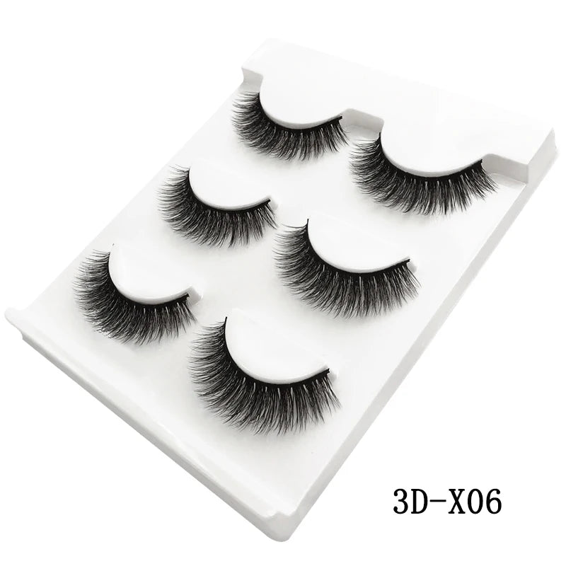 Faux cils 3D en vison - Extensions de cils naturelles et douces (10 boîtes)