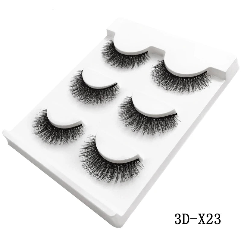 Faux cils 3D en vison - Extensions de cils naturelles et douces (10 boîtes)
