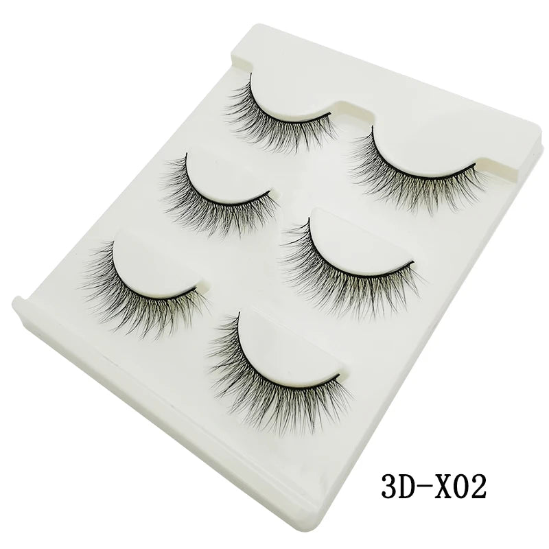 Faux cils 3D en vison - Extensions de cils naturelles et douces (10 boîtes)