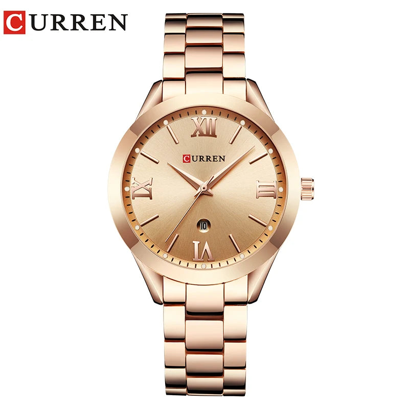 Montre CURREN en or - Montre bracelet en acier pour femme 9007