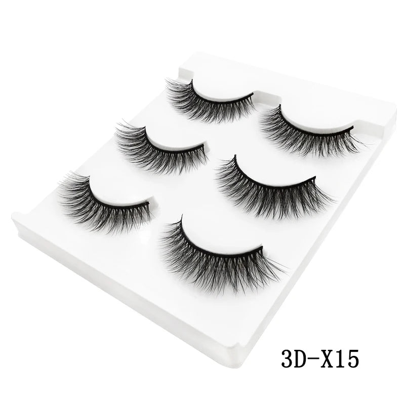 Faux cils 3D en vison - Extensions de cils naturelles et douces (10 boîtes)