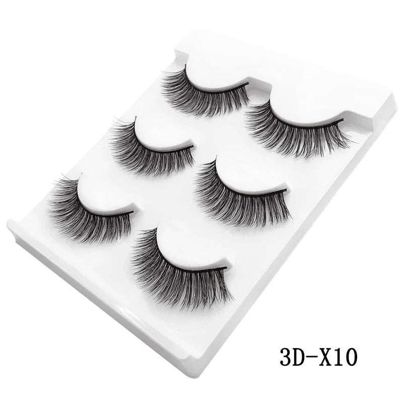 Faux cils 3D en vison - Extensions de cils naturelles et douces (10 boîtes)