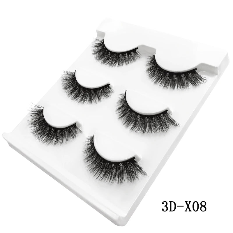 Faux cils 3D en vison - Extensions de cils naturelles et douces (10 boîtes)