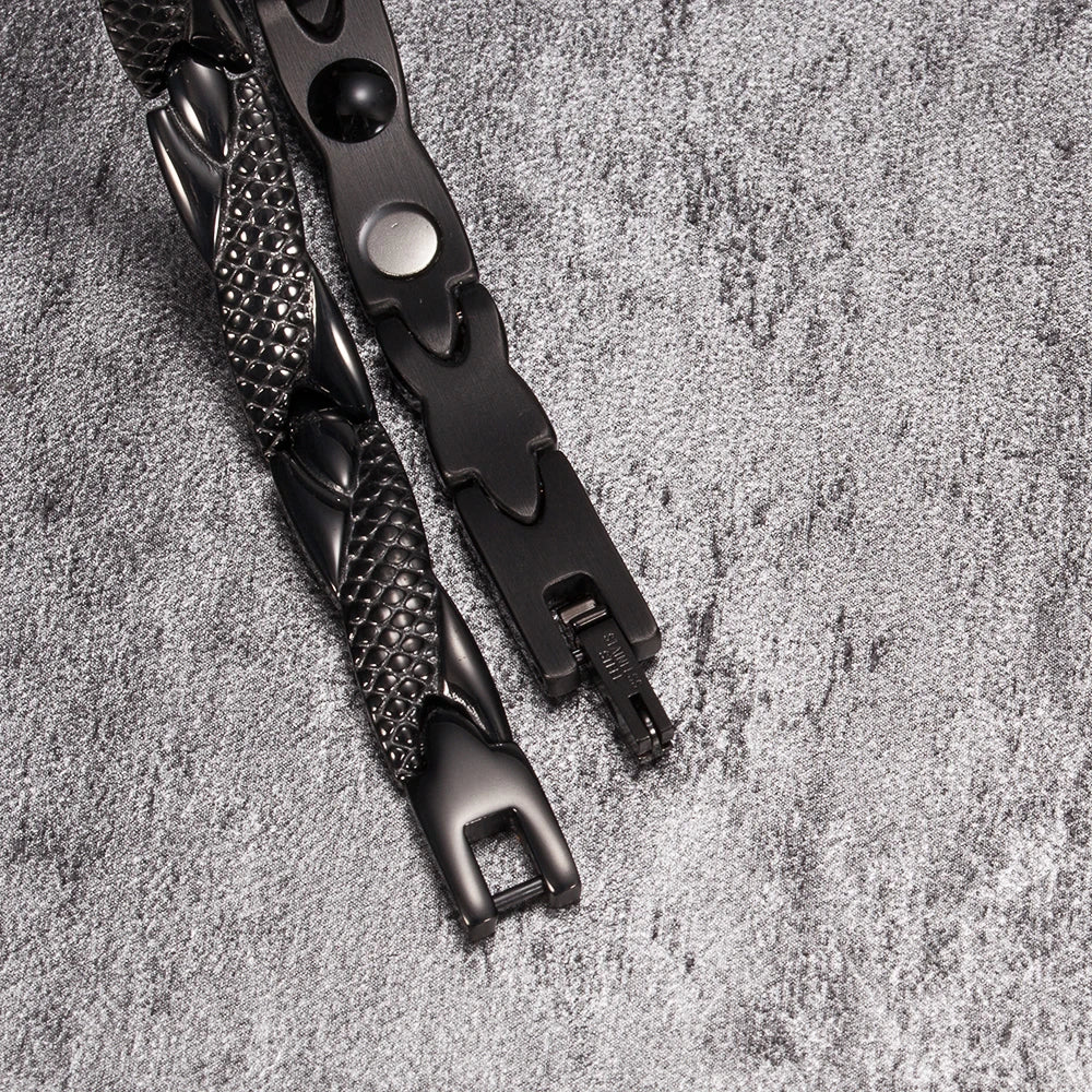 Bracelet magnétique pour homme - Bracelet chaîne croix énergie santé Vinterly