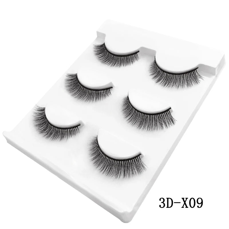 Faux cils 3D en vison - Extensions de cils naturelles et douces (10 boîtes)
