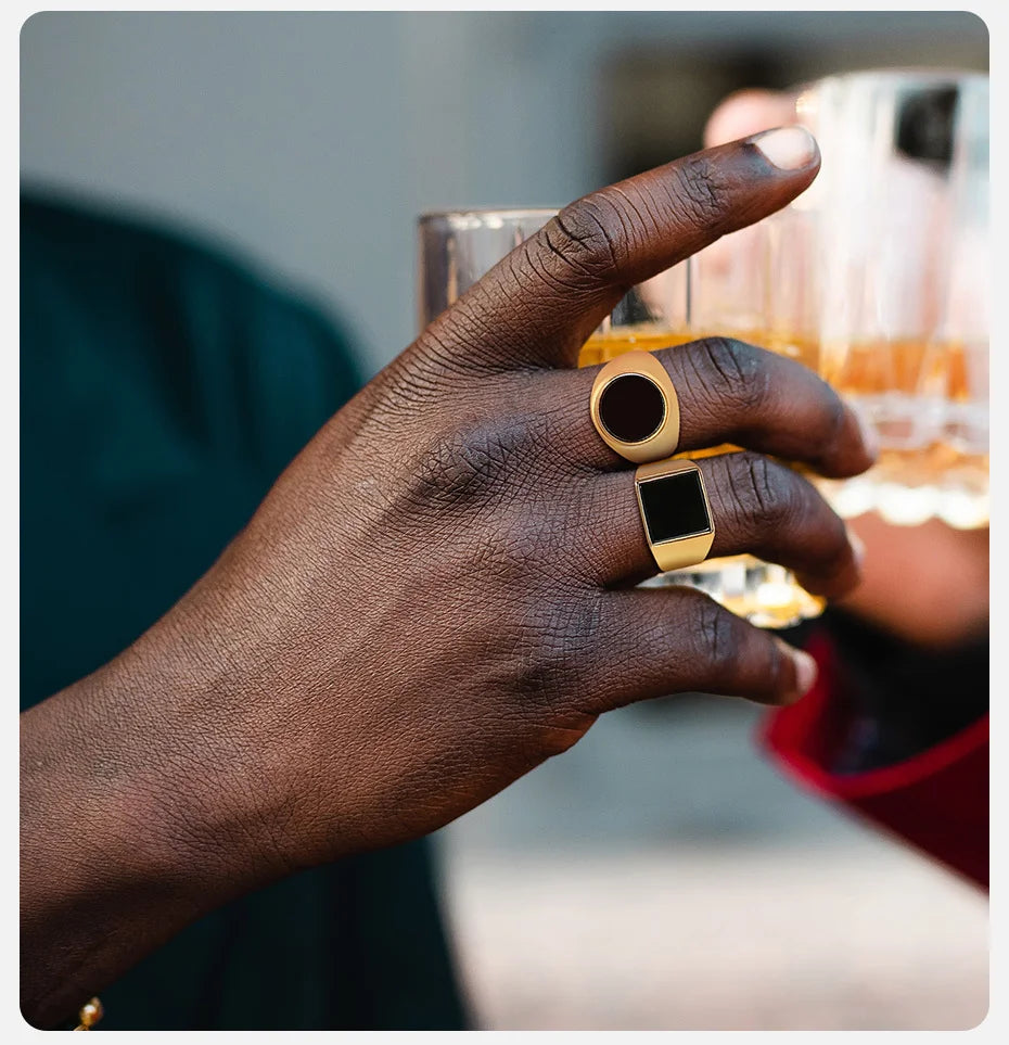 خاتم رجالي - خاتم Vnox مربع الشكل من الفولاذ المقاوم للصدأ