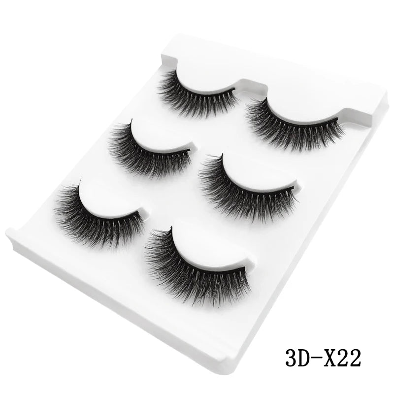 Faux cils 3D en vison - Extensions de cils naturelles et douces (10 boîtes)