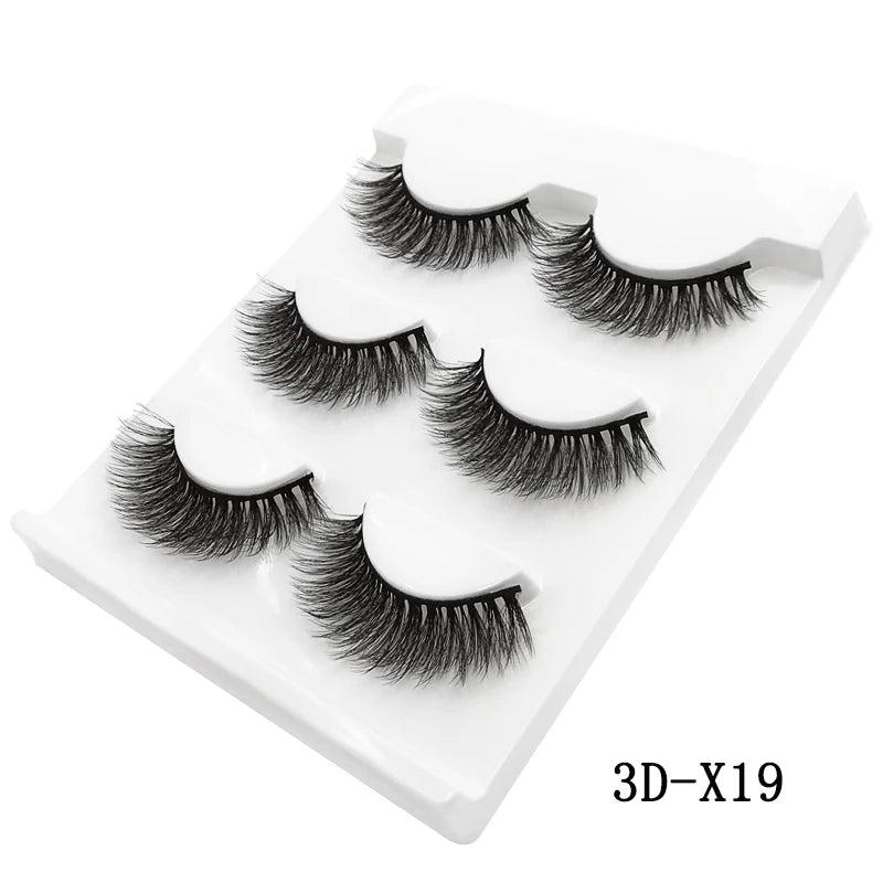 Faux cils 3D en vison - Extensions de cils naturelles et douces (10 boîtes)