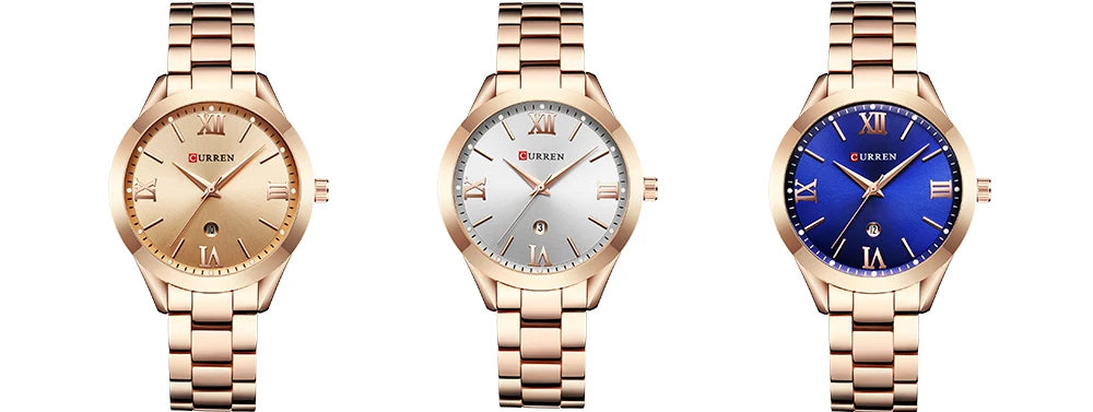 Montre CURREN en or - Montre bracelet en acier pour femme 9007
