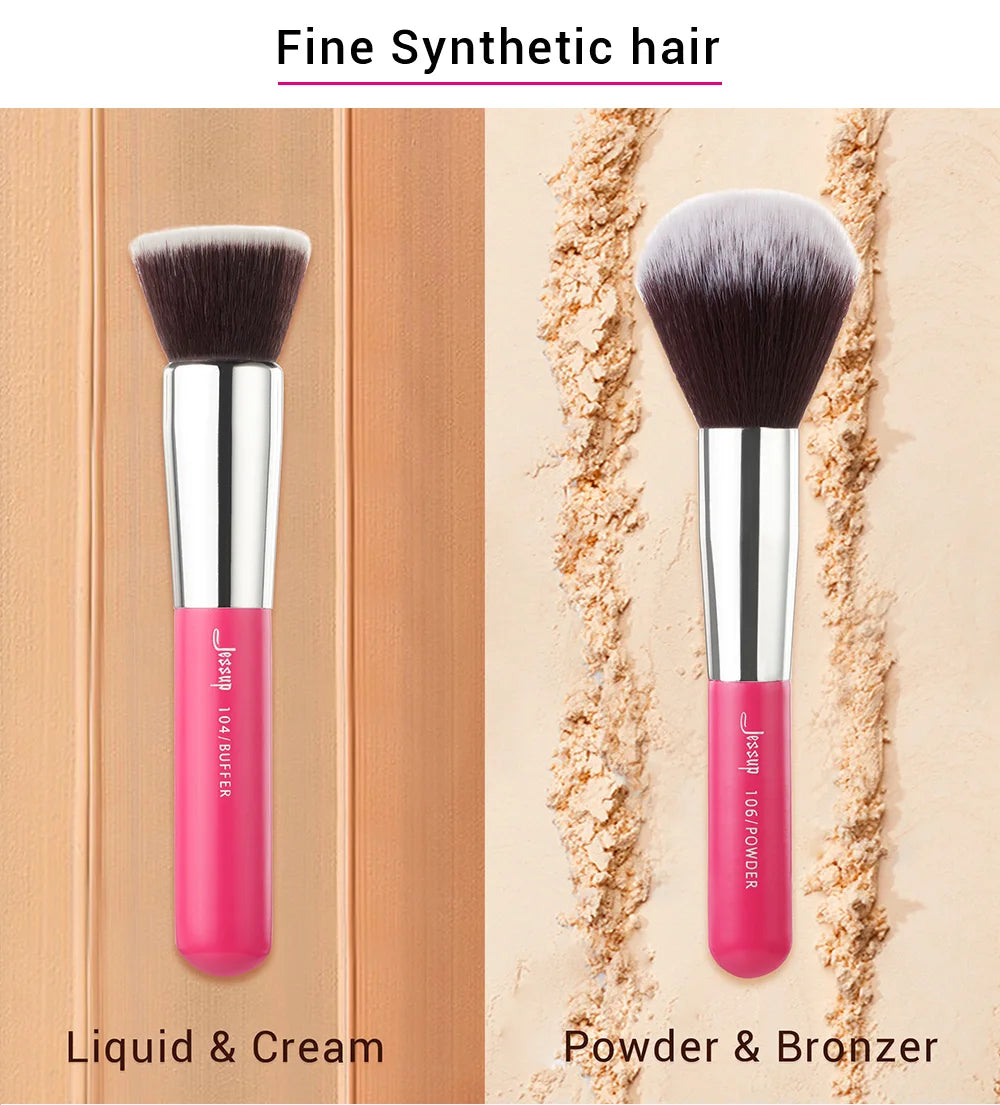 Ensemble de 25 pinceaux de maquillage Jessup - Pinceaux professionnels naturels et synthétiques