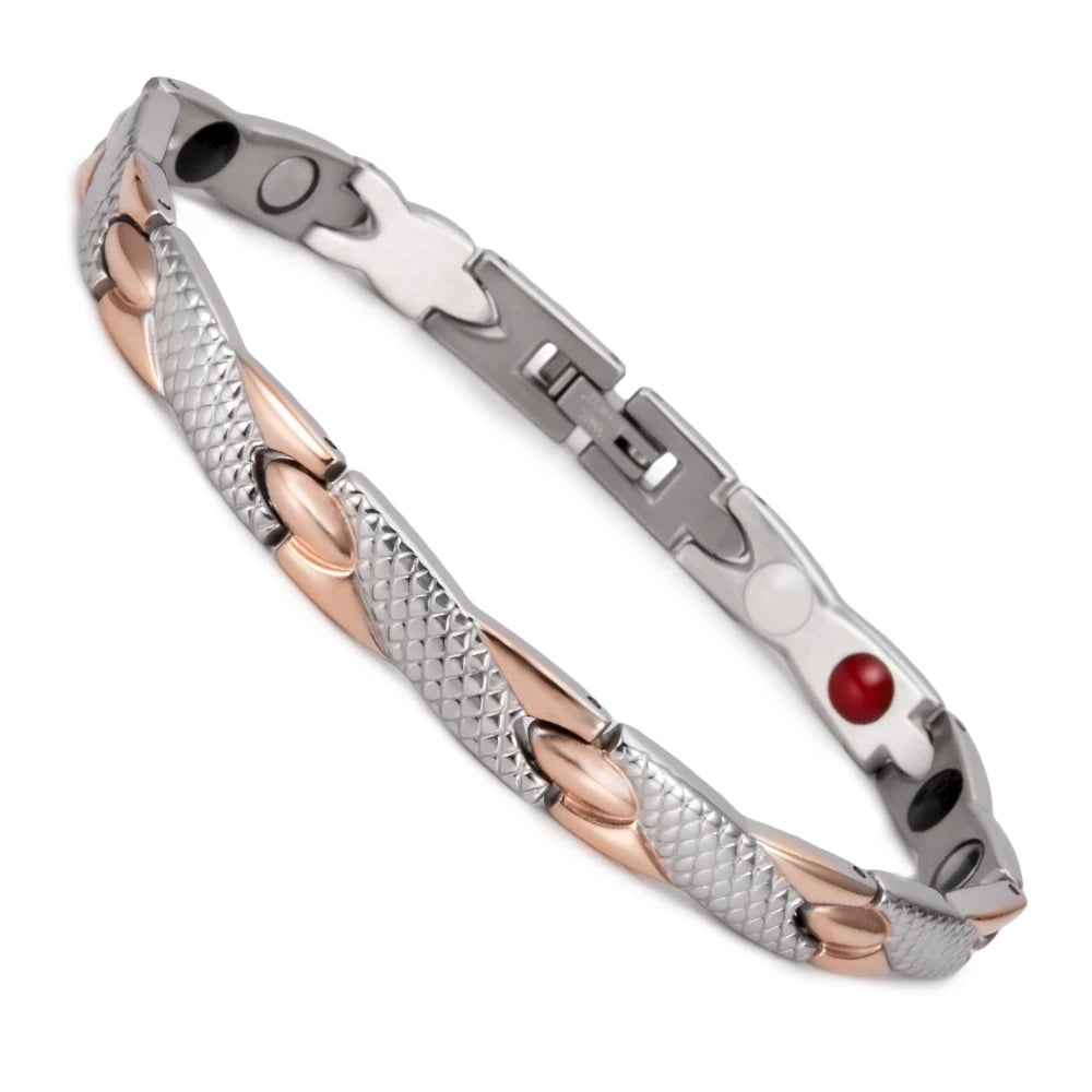 Bracelet magnétique pour homme - Bracelet chaîne croix énergie santé Vinterly