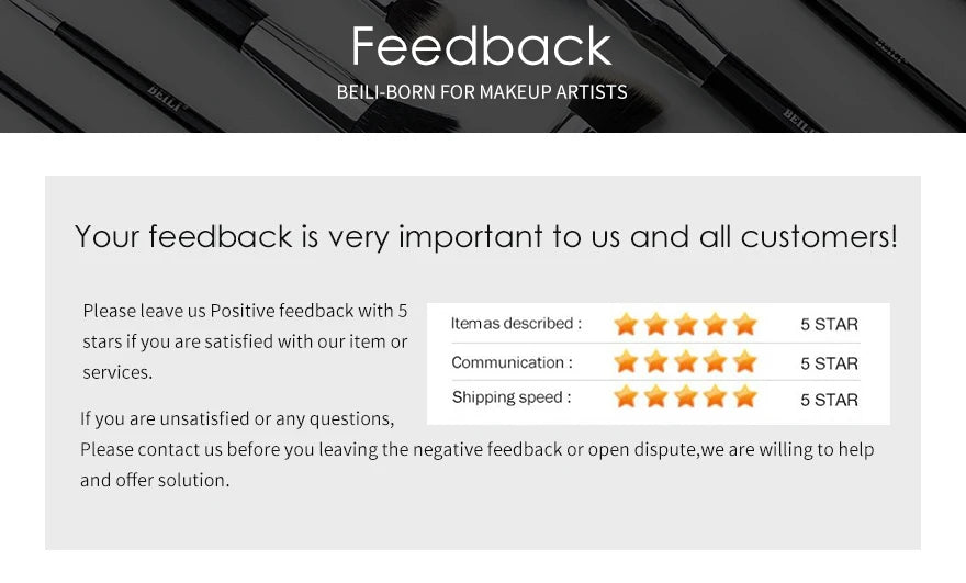 مجموعة فرش المكياج الاحترافية من بيلي - فرش من شعر الماعز الطبيعي