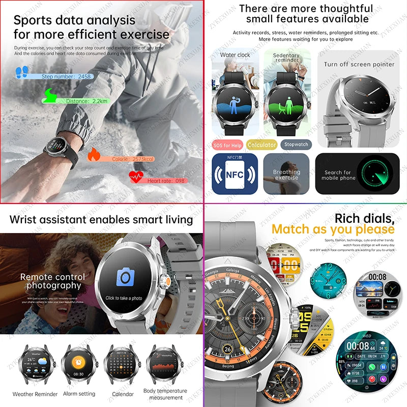 S4 Ultra Smart Watch - AMOLED Outdoor Sport NFC GPS Heart Rate Waterproof