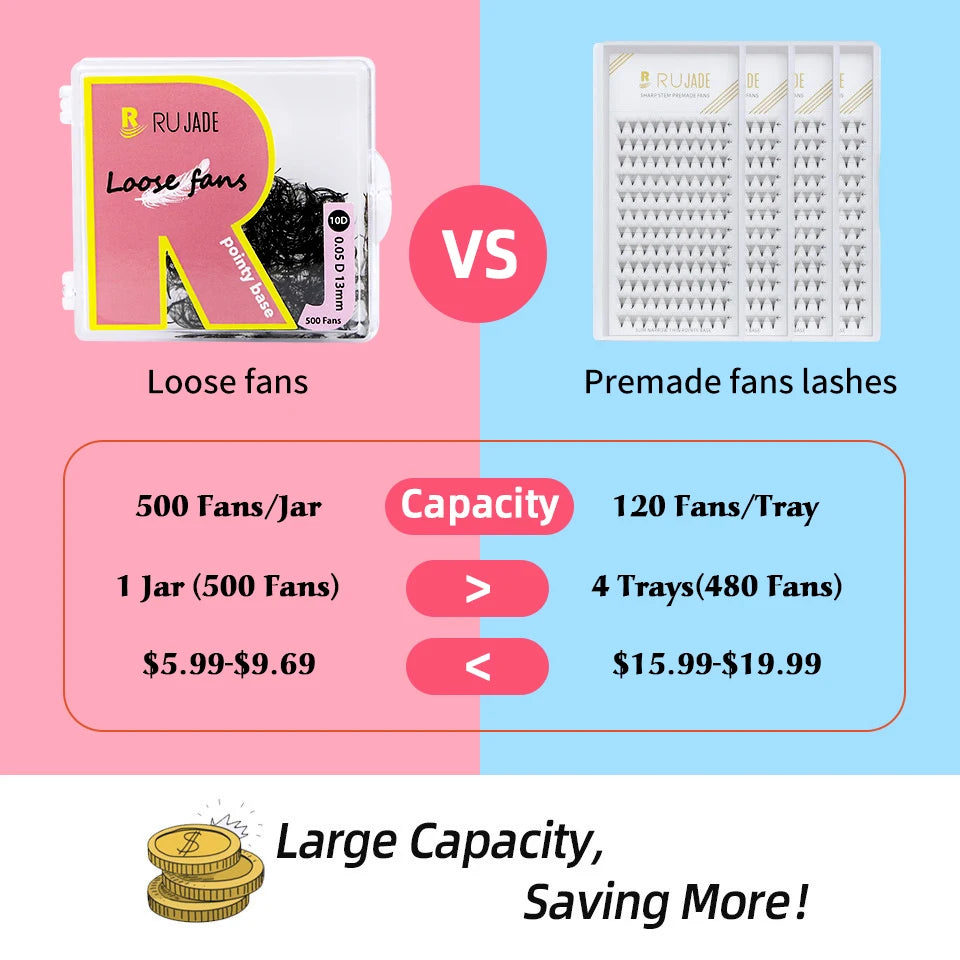 رموش كثيفة جاهزة - رموش صناعية ثلاثية الأبعاد - 40D