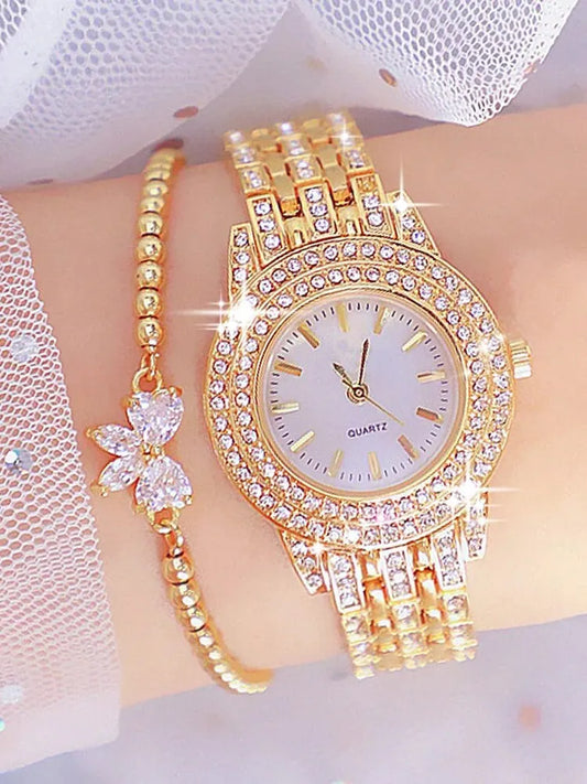 Women's Jewelry Watch Set - 6pcs Green Luxury Quartz Watch with Jewelry