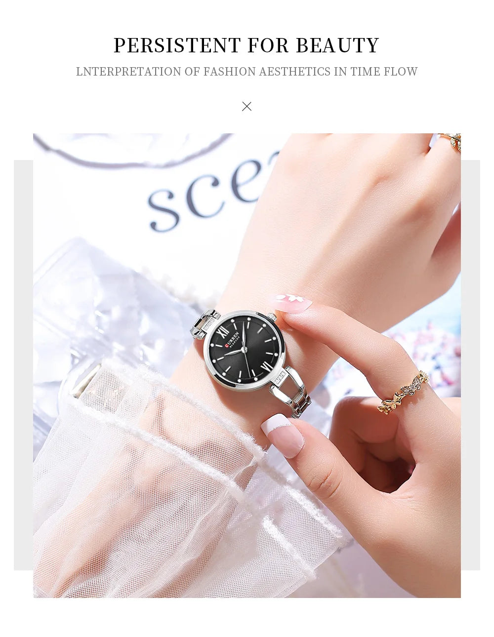 Montre femme CURREN 9092 - Montre bracelet affaires de luxe en acier