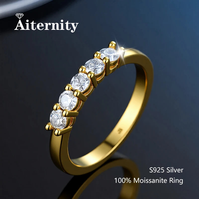 خاتم ذيل من الموزانيت - فضة إسترليني عيار 925 مع شهادة GRA