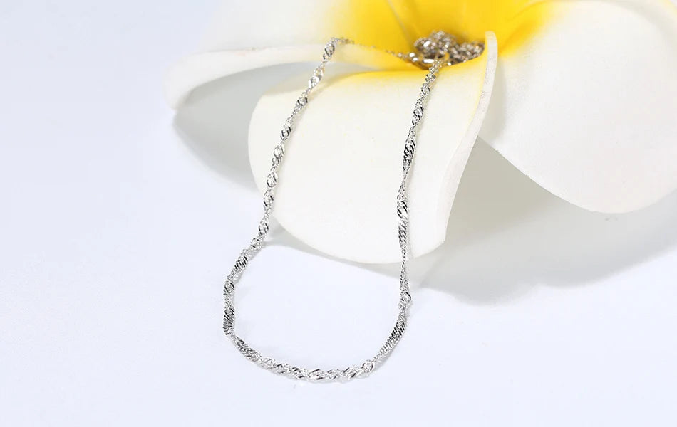 قلادة من سلسلة حبل ملتوية ذهبية - قلادة من الفضة الاسترلينية عيار 925 مطلية بالذهب عيار 14 قيراطًا