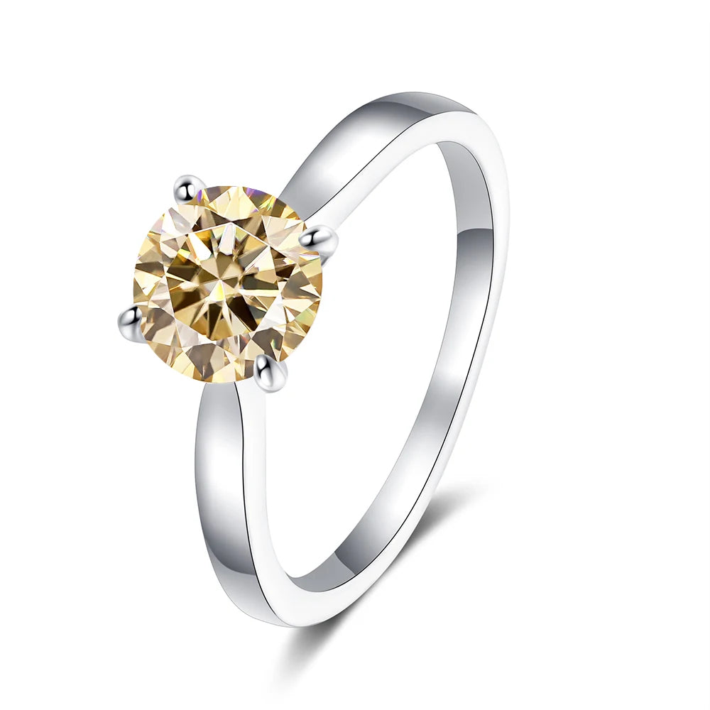 Colorful Moissanite Ring - 2ct 925 Silver with GRA Certificate