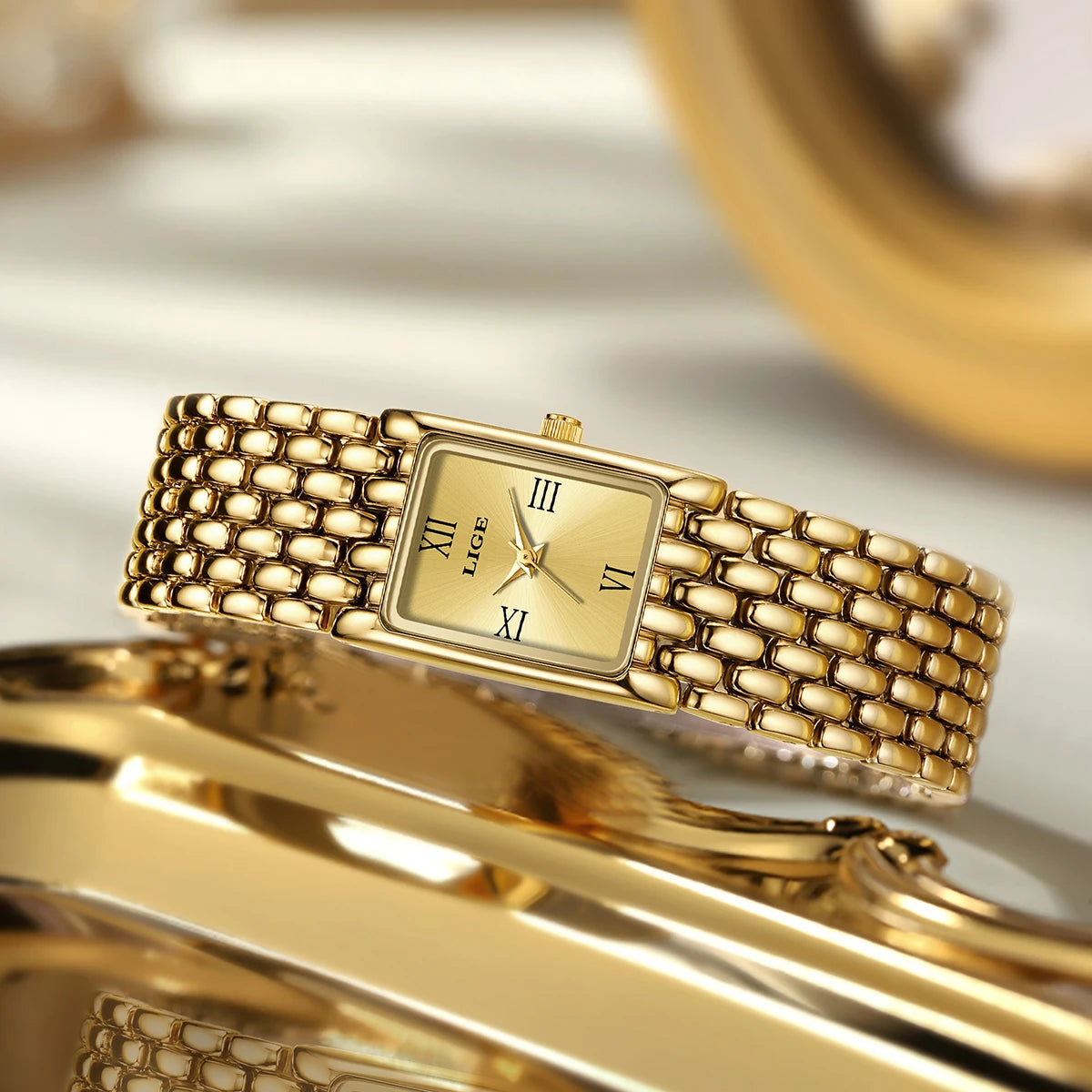 Montre LIGE pour couple - Montres à quartz minimalistes en acier inoxydable