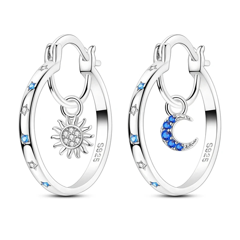Boucles d'oreilles créoles en argent sterling 925 - Cadeau de mariage et de fiançailles